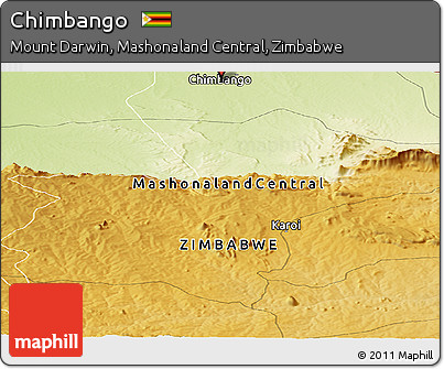 Physical Panoramic Map of Chimbango
