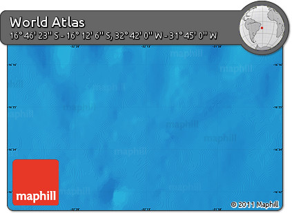 Physical Map of the Area around 16° 29' 14" S, 32° 13' 30" W