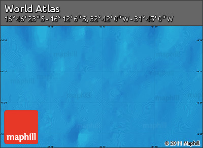 Physical Map of the Area around 16° 29' 14" S, 32° 13' 30" W