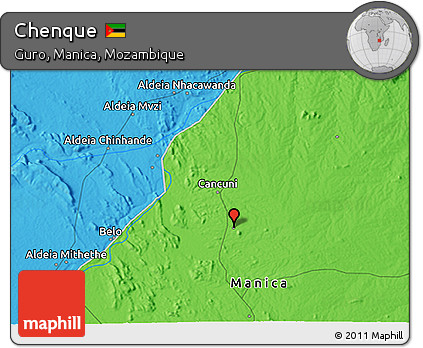 Political 3D Map of Chenque