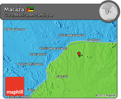 Political 3D Map of Macáza
