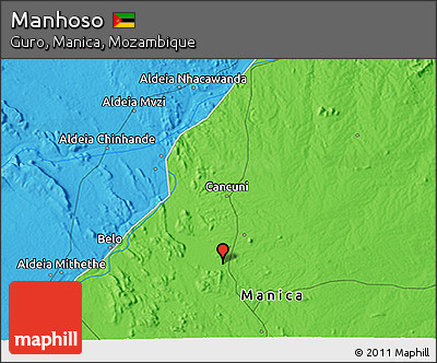 Political 3D Map of Manhoso