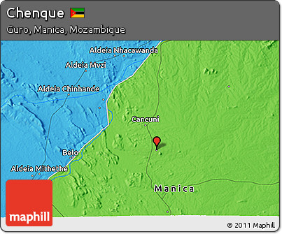 Political 3D Map of Chenque