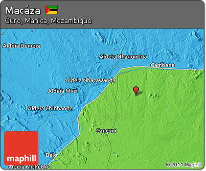 Political 3D Map of Macáza