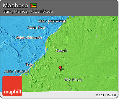 Political 3D Map of Manhoso