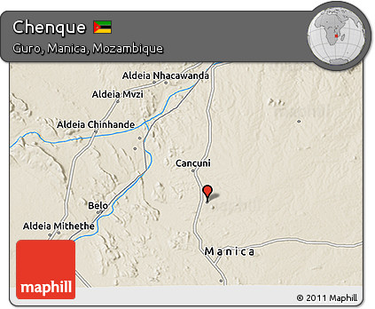 Shaded Relief 3D Map of Chenque