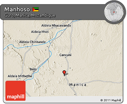 Shaded Relief 3D Map of Manhoso
