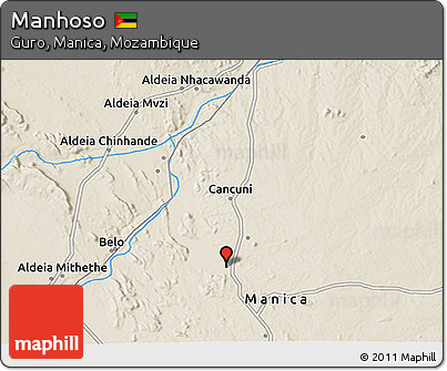 Shaded Relief 3D Map of Manhoso