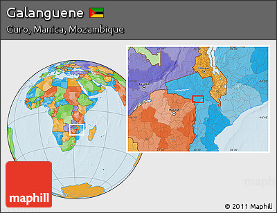 Political Location Map of Galanguene