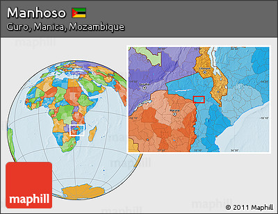 Political Location Map of Manhoso