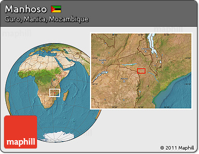 Satellite Location Map of Manhoso