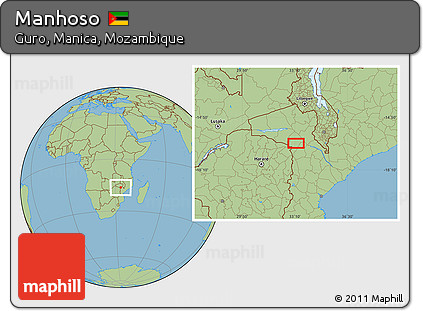 Savanna Style Location Map of Manhoso