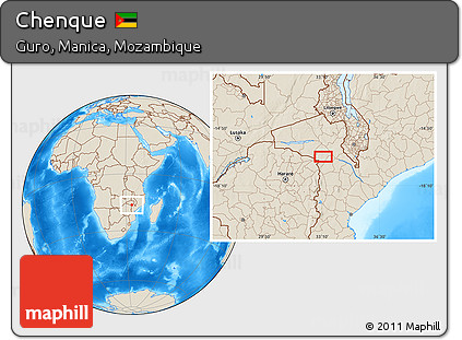 Shaded Relief Location Map of Chenque