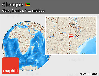 Shaded Relief Location Map of Chenque