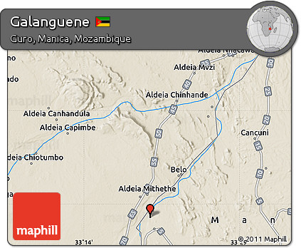 Shaded Relief Map of Galanguene