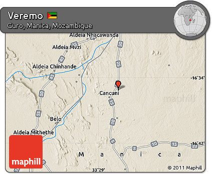 Shaded Relief Map of Veremo