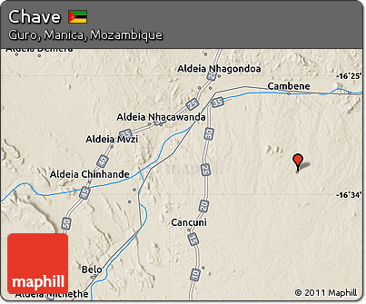Shaded Relief Map of Chave