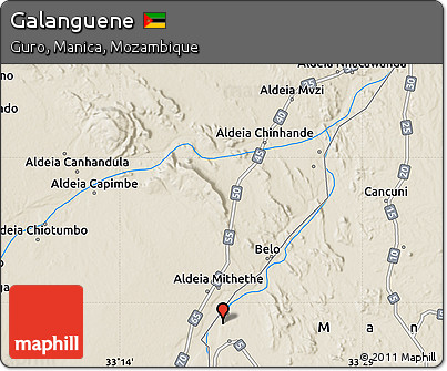 Shaded Relief Map of Galanguene