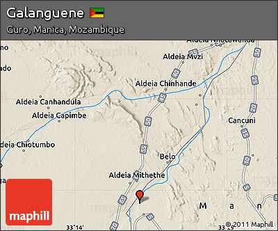 Shaded Relief Map of Galanguene