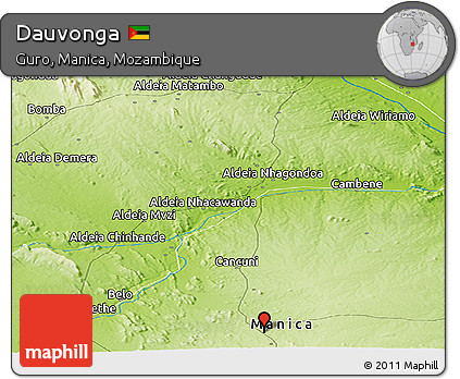 Physical Panoramic Map of Dauvonga