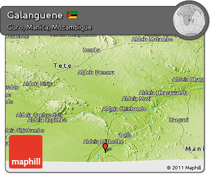 Physical Panoramic Map of Galanguene