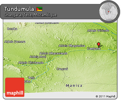Physical Panoramic Map of Tundumula