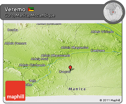 Physical Panoramic Map of Veremo