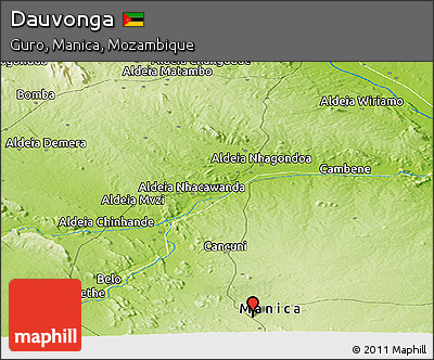 Physical Panoramic Map of Dauvonga