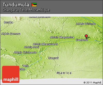 Physical Panoramic Map of Tundumula