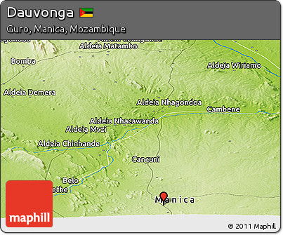 Physical Panoramic Map of Dauvonga