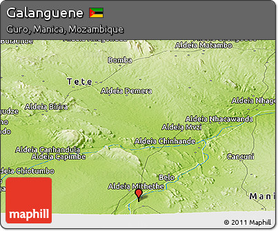 Physical Panoramic Map of Galanguene