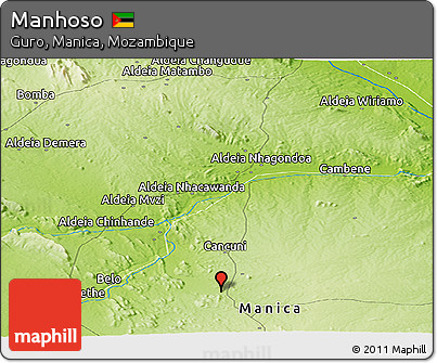 Physical Panoramic Map of Manhoso