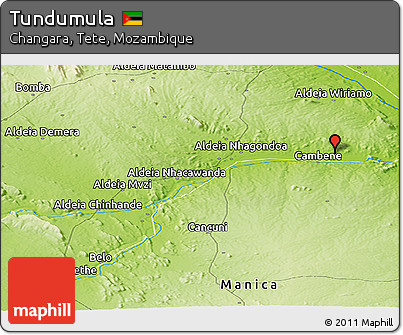Physical Panoramic Map of Tundumula