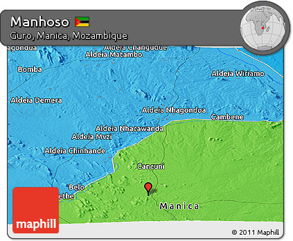 Political Panoramic Map of Manhoso