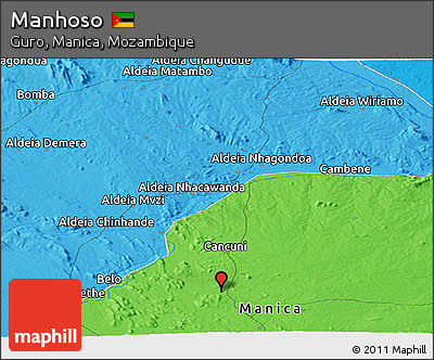 Political Panoramic Map of Manhoso
