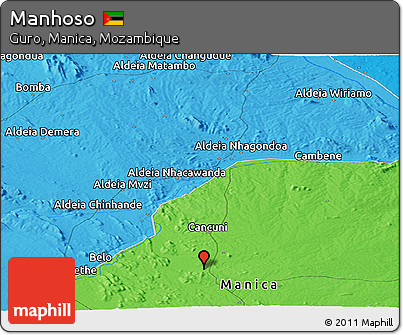 Political Panoramic Map of Manhoso