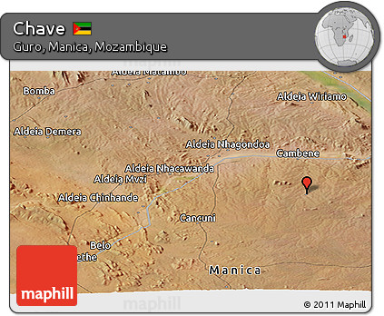 Satellite Panoramic Map of Chave