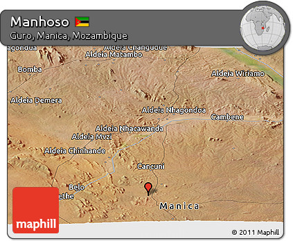 Satellite Panoramic Map of Manhoso