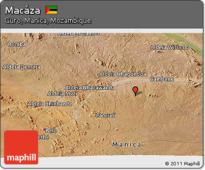 Satellite Panoramic Map of Macáza