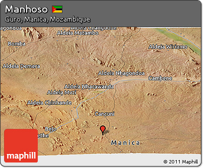 Satellite Panoramic Map of Manhoso