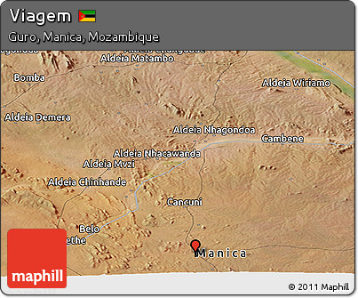 Satellite Panoramic Map of Viagem