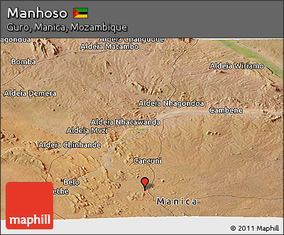 Satellite Panoramic Map of Manhoso