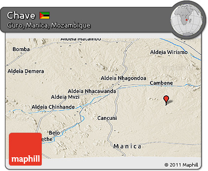 Shaded Relief Panoramic Map of Chave