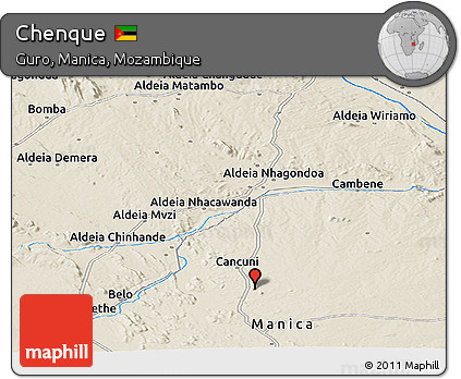 Shaded Relief Panoramic Map of Chenque