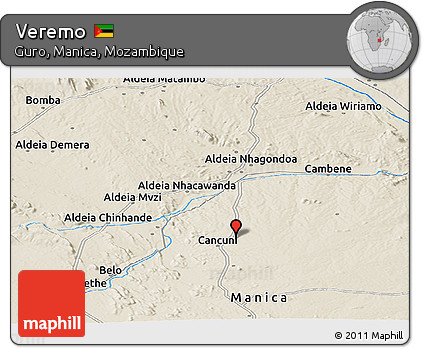 Shaded Relief Panoramic Map of Veremo