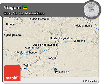 Shaded Relief Panoramic Map of Viagem