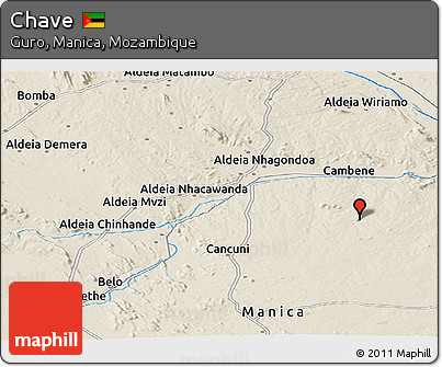 Shaded Relief Panoramic Map of Chave