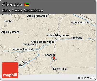 Shaded Relief Panoramic Map of Chenque