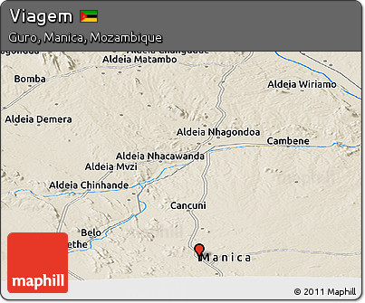 Shaded Relief Panoramic Map of Viagem