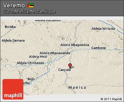 Shaded Relief Panoramic Map of Veremo